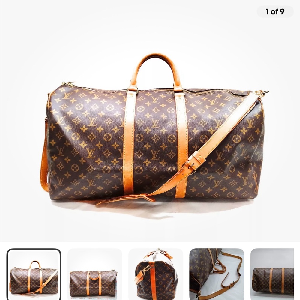 Louis Vuitton Brown and Tan Monogram Duffel Bag